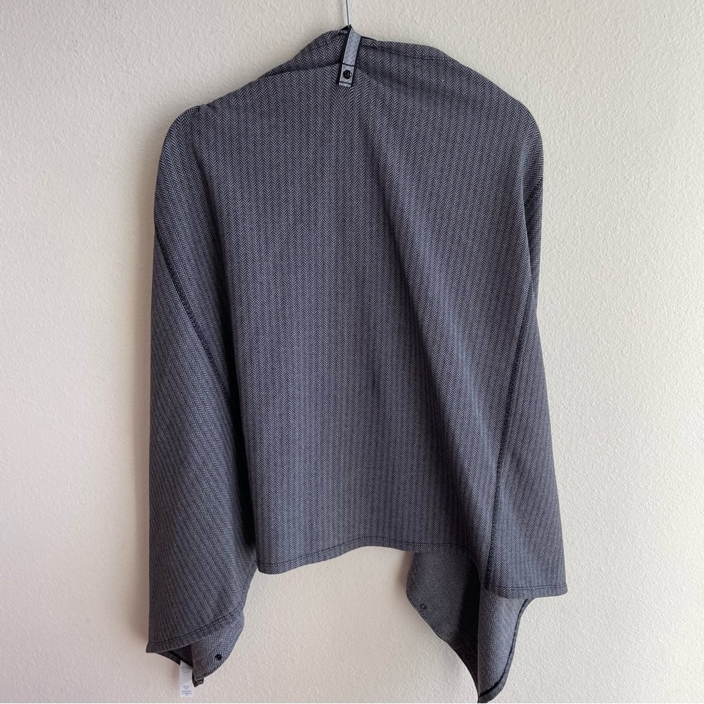 Lululemon Grey and Black Herringbone Scarf Wrap Shawl